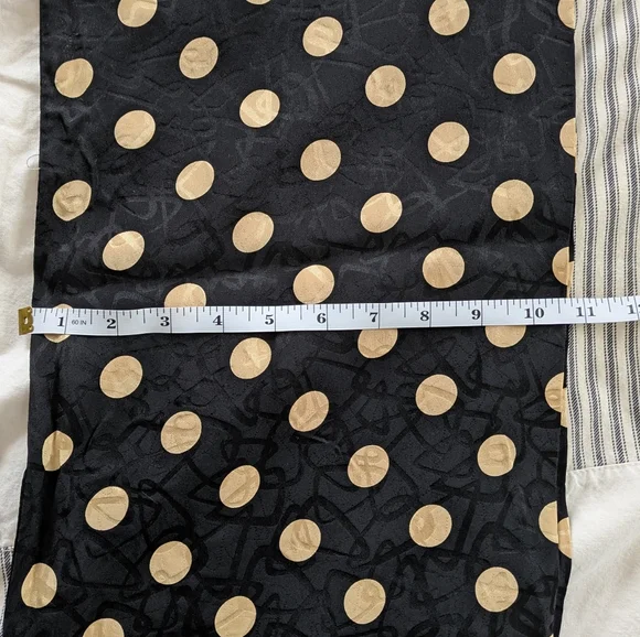 Nick and Nora Black and Gold Silk Polka Dot Scarf - Picture 3 of 8